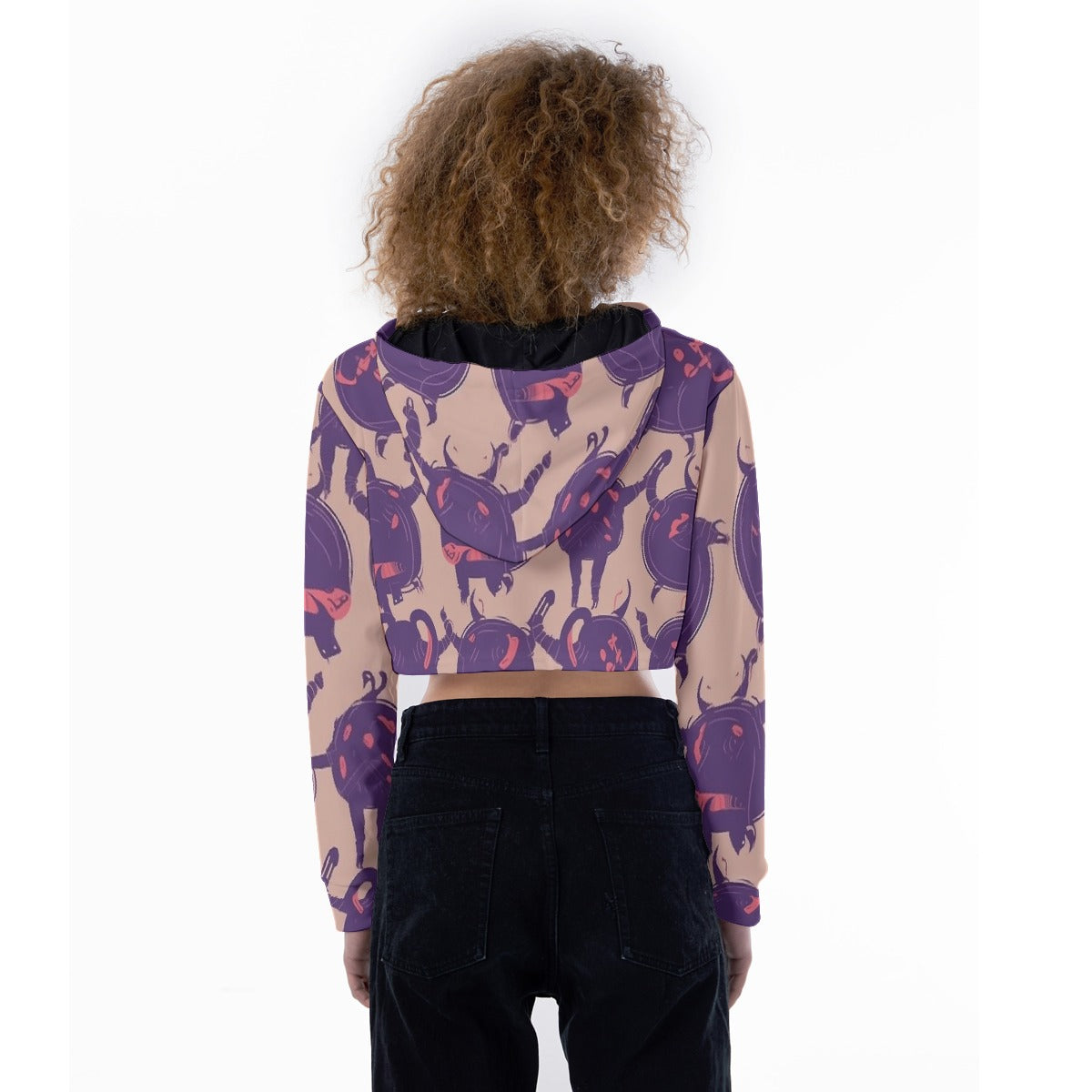 All-Over Print Women's Crop Top Hoodie