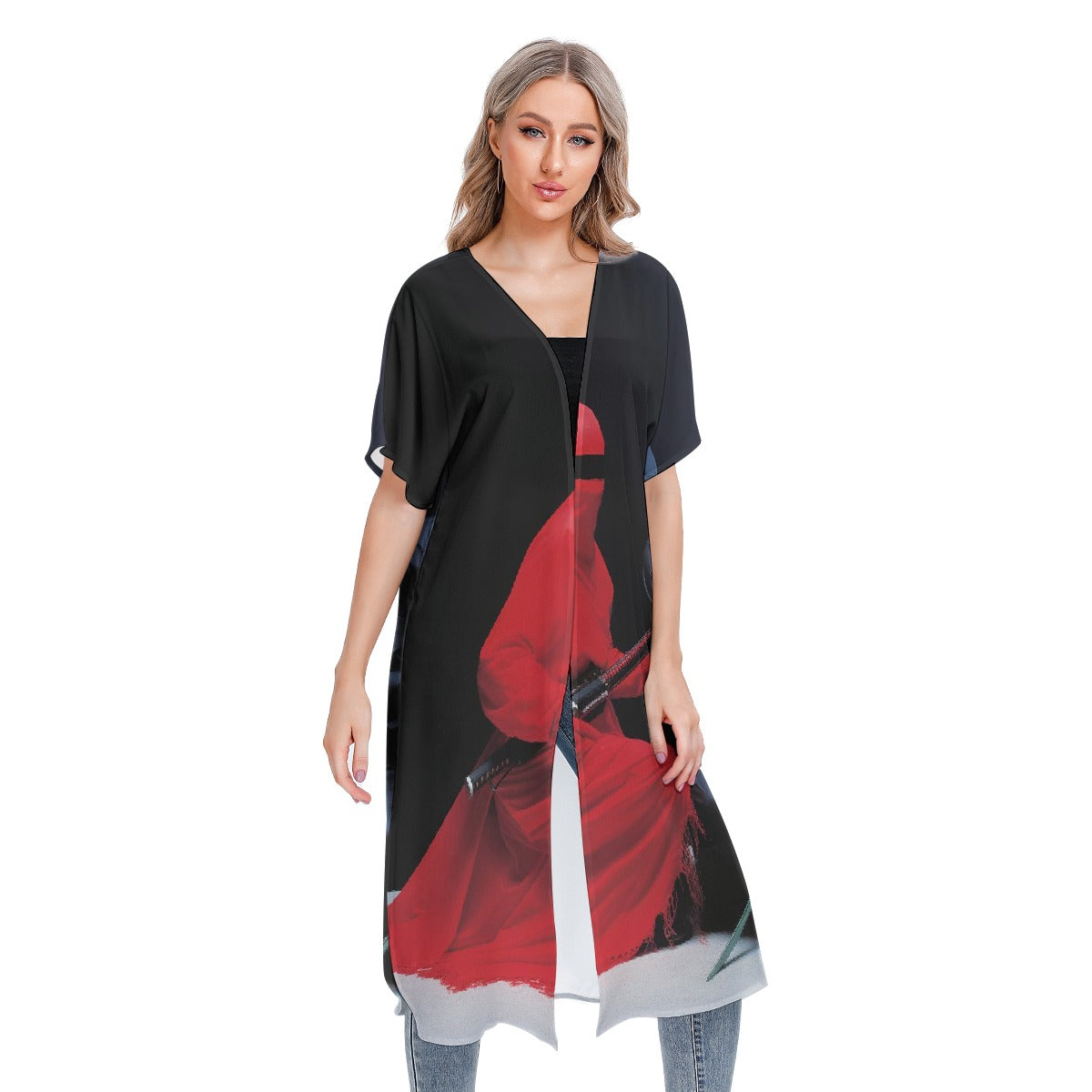 All-Over Print Women's Short Sleeve Cardigan