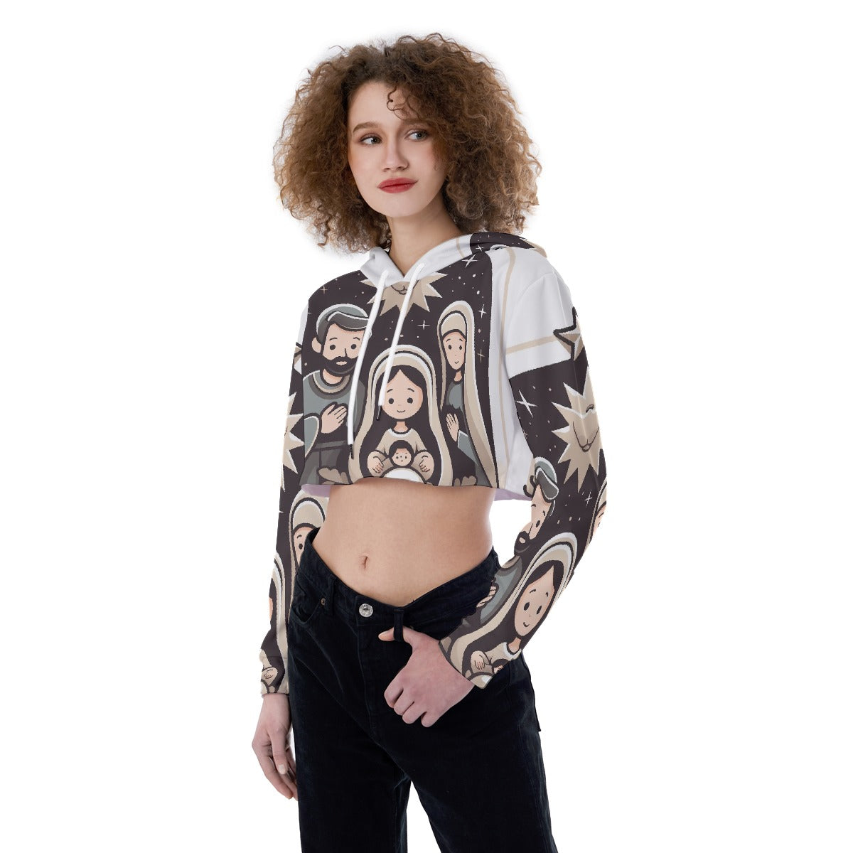 All-Over Print Women's Crop Top Hoodie