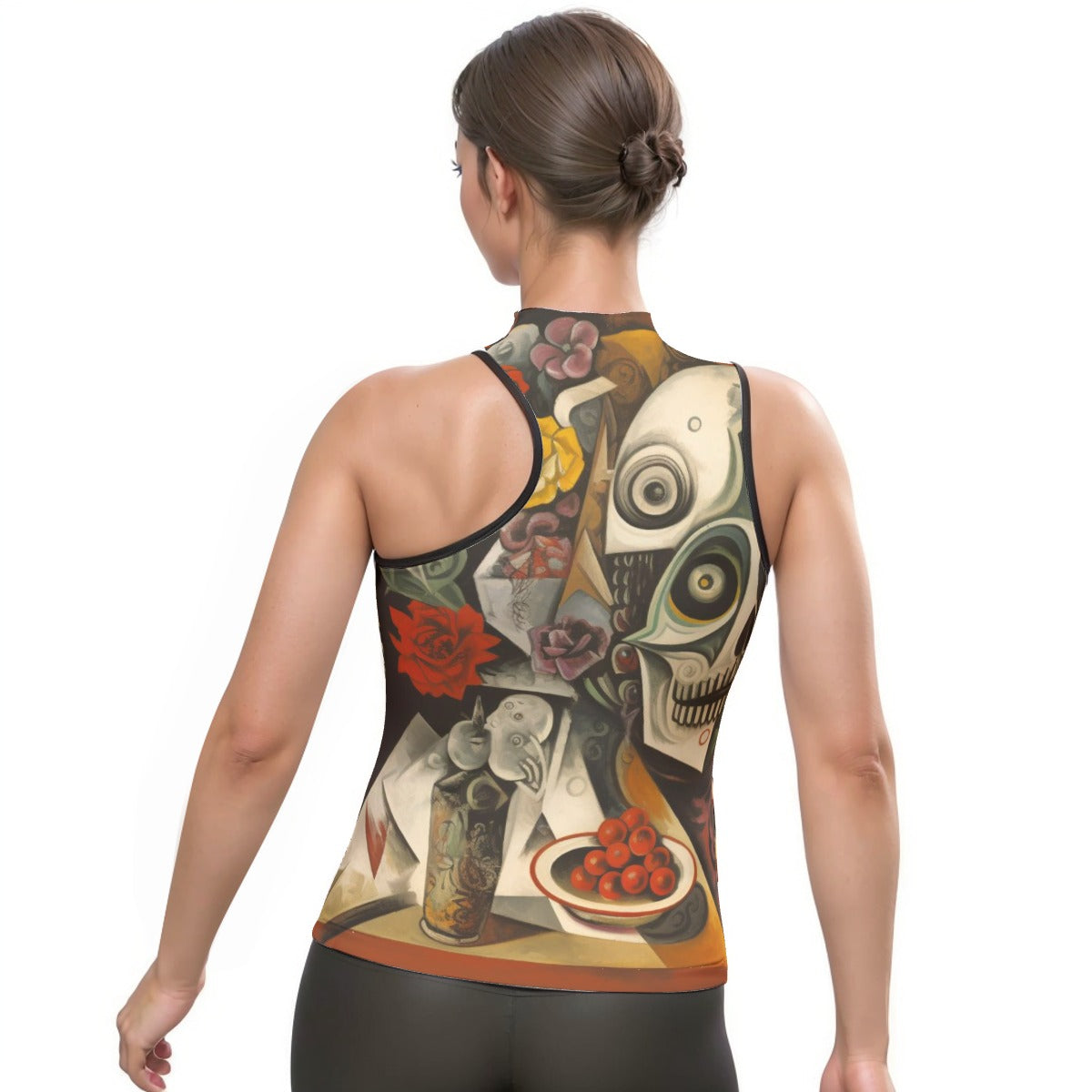 All-Over Print Women's Halter Sleeveless Asymmetrical Tank Top