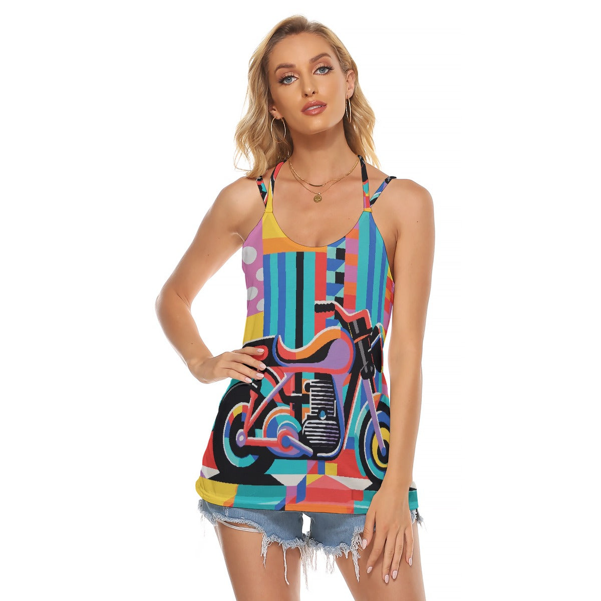 All-Over Print Women's Halter Top With Backless