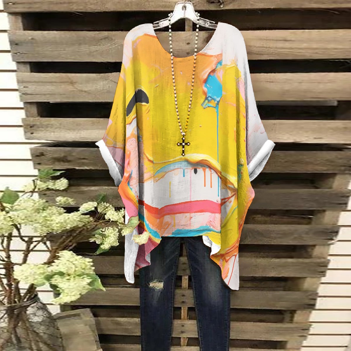 All-Over Print Women's Bat Sleeve Shirt