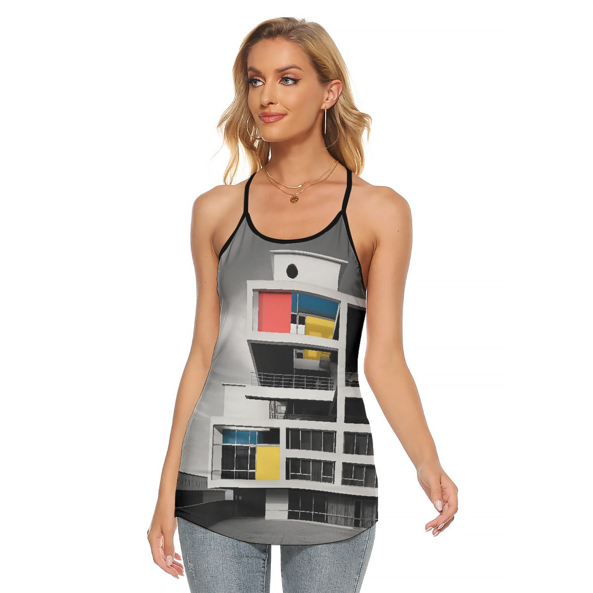 All-Over Print Women's Criss-Cross Open Back Tank Top