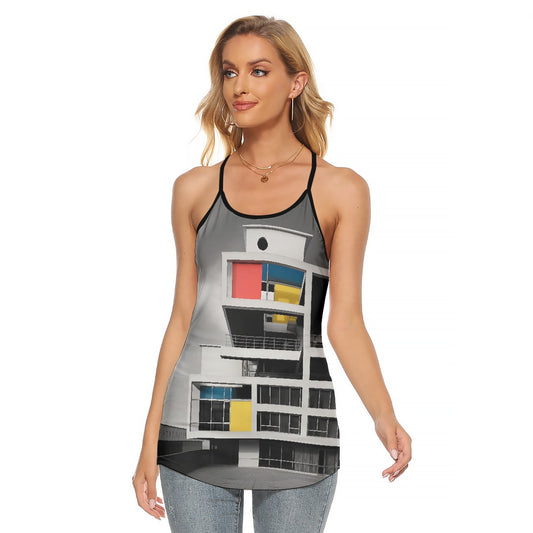 All-Over Print Women's Criss-Cross Open Back Tank Top