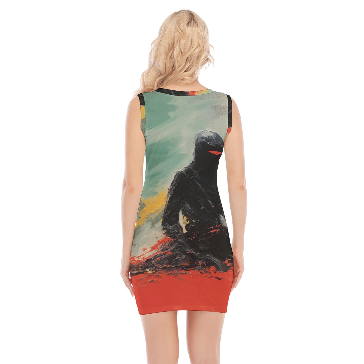 All-Over Print Women's O-neck Sleeveless Hip Skirt