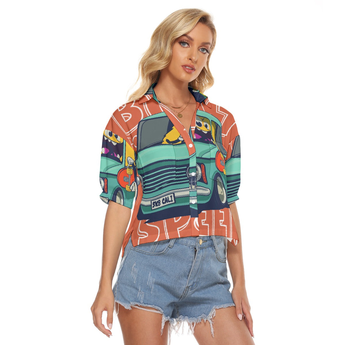 All-Over Print Women's V-neck Shirts
