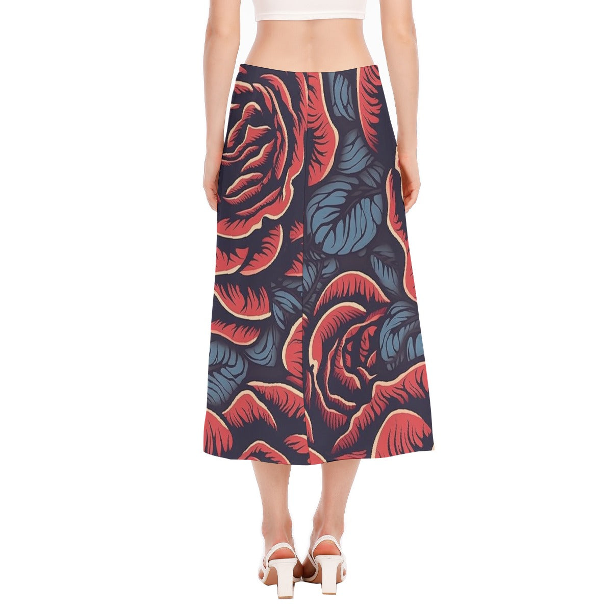 All-Over Print Women's High Slit Long Skirt