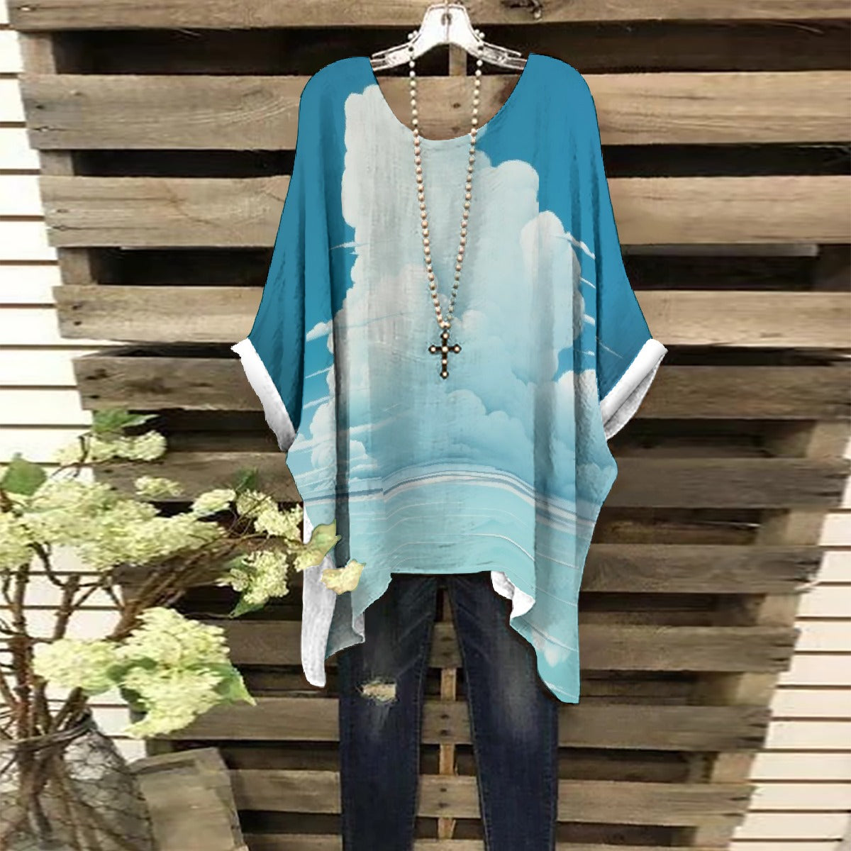 All-Over Print Women's Bat Sleeve Shirt