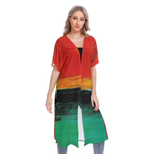 All-Over Print Women's Short Sleeve Cardigan