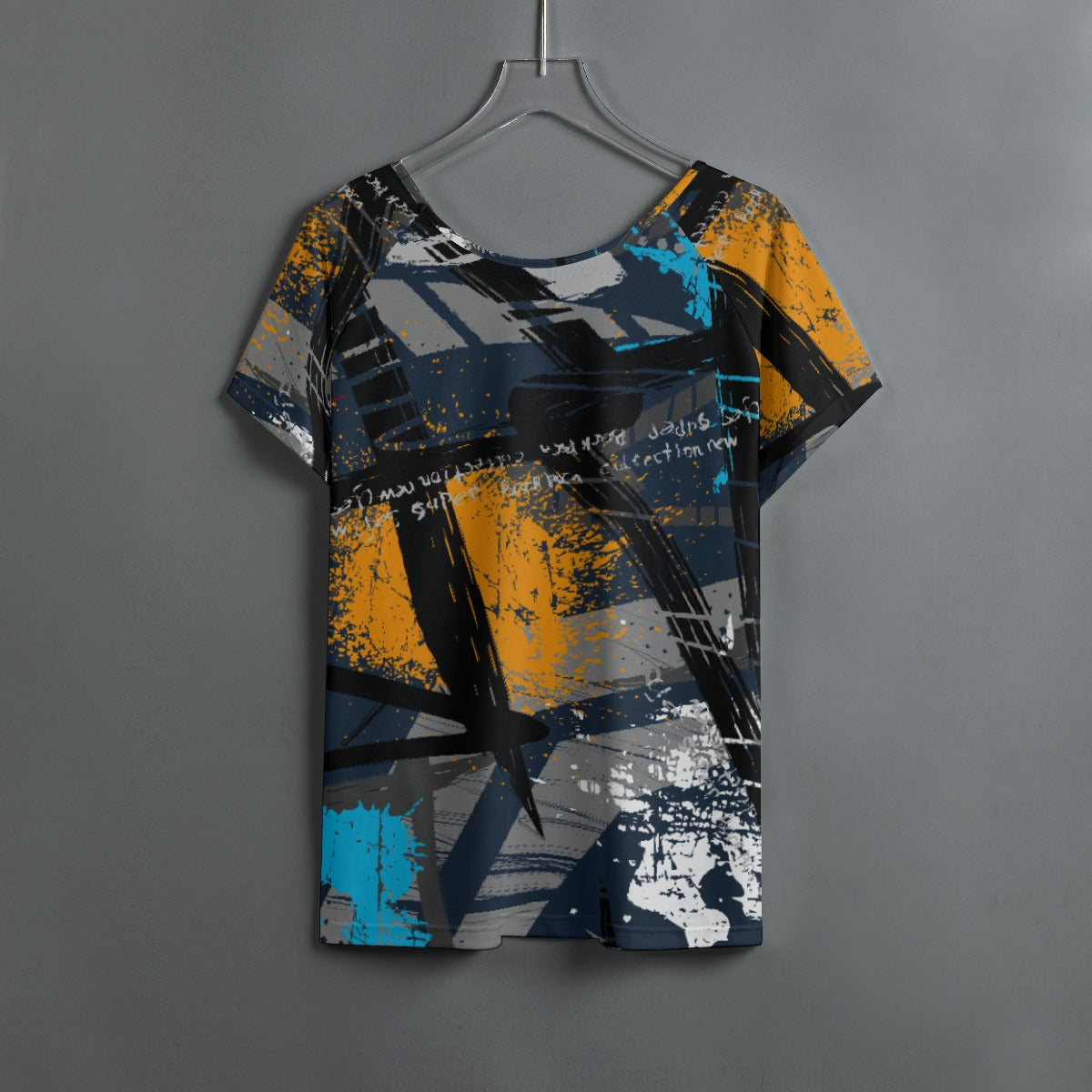 All-Over Print Women's Round Neck T-shirt With Raglan Sleeve