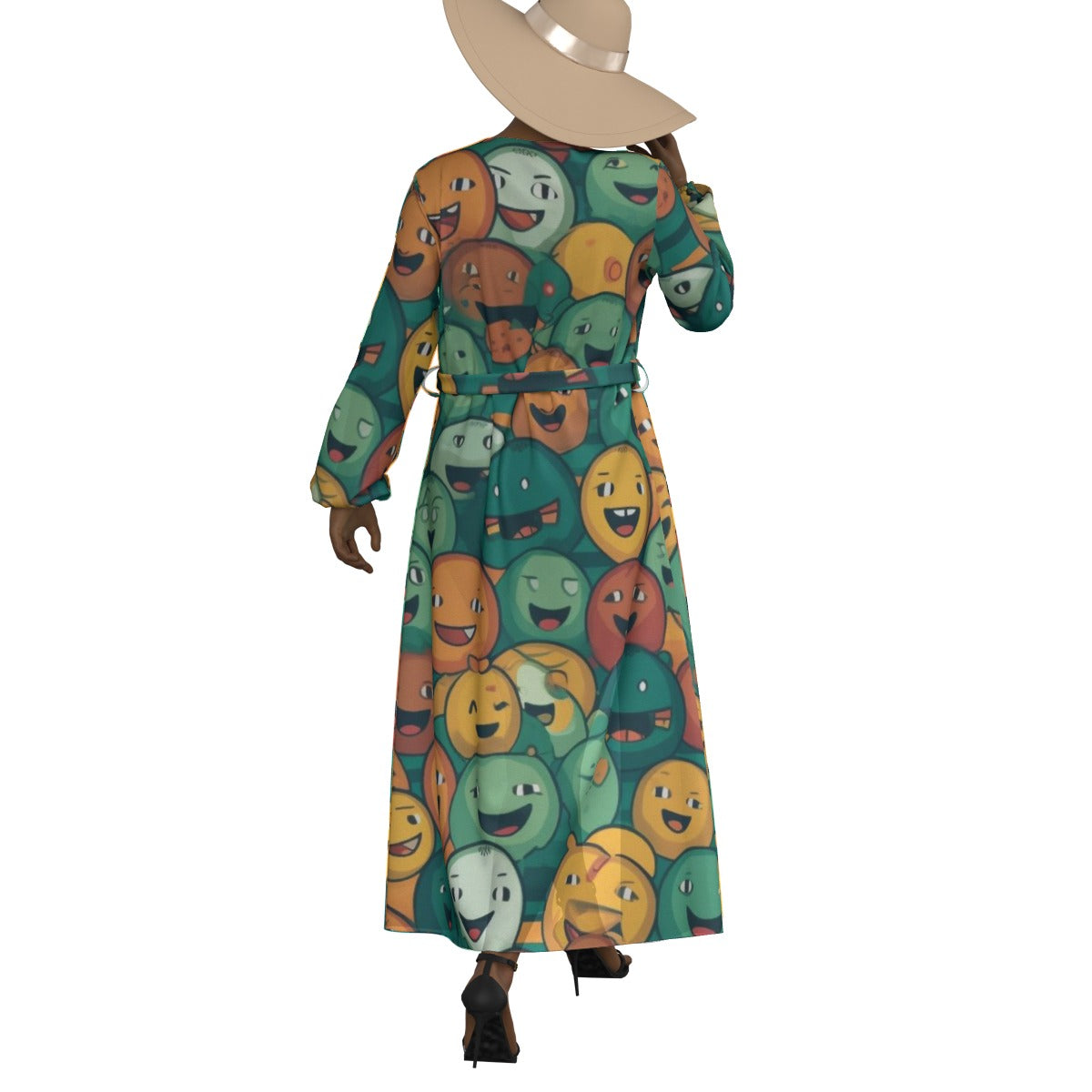 All-Over Print Women's Lace-up Chiffon Robe