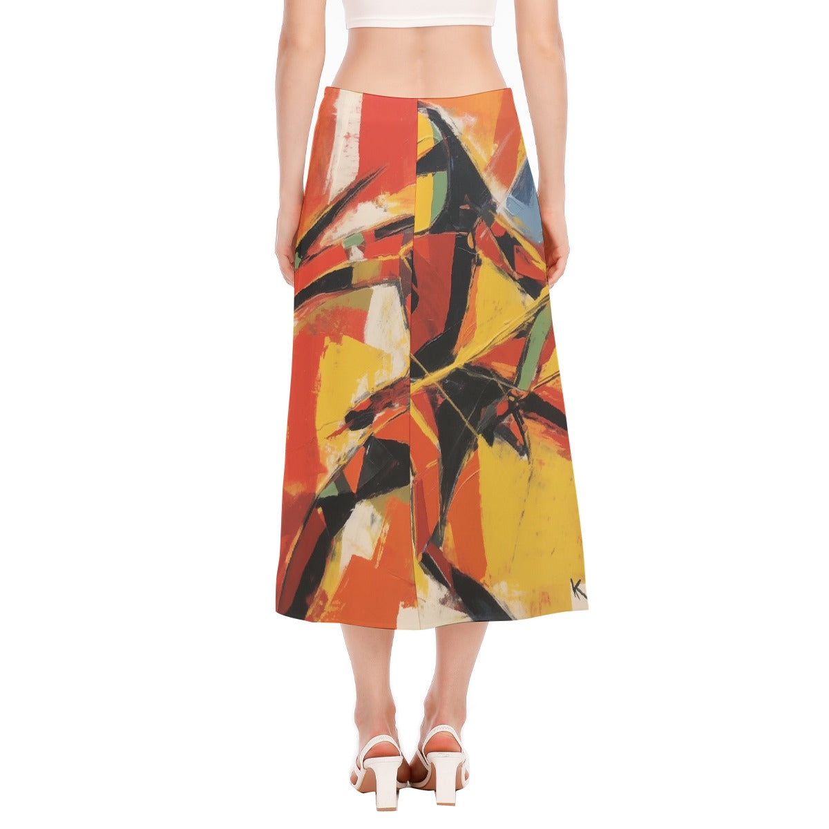 All-Over Print Women's High Slit Long Skirt