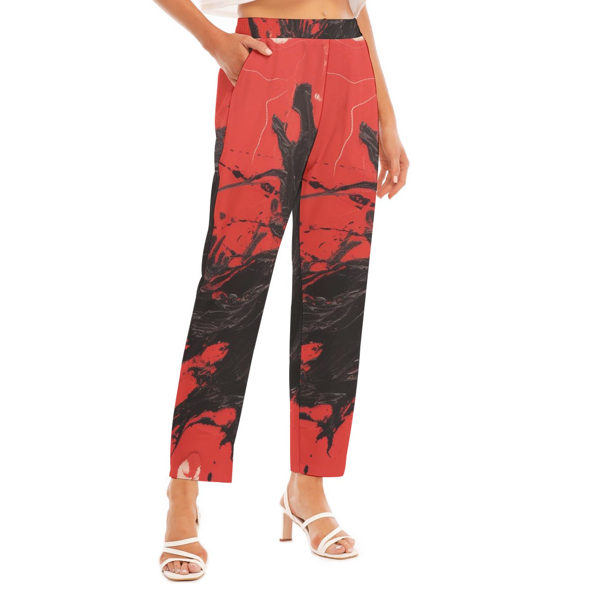 All-Over Print Women's Loose Straight-leg Pants