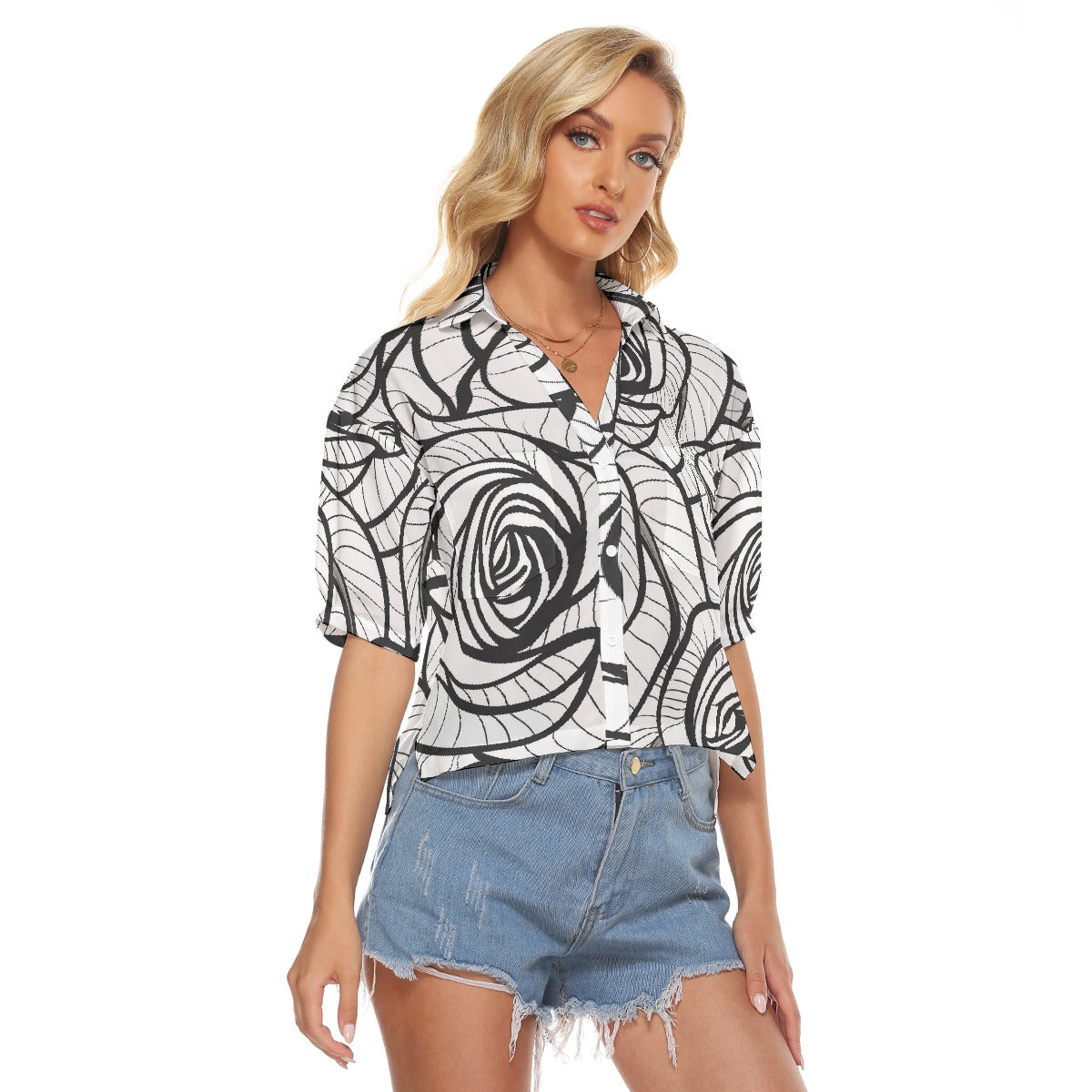 All-Over Print Women's V-neck Shirts