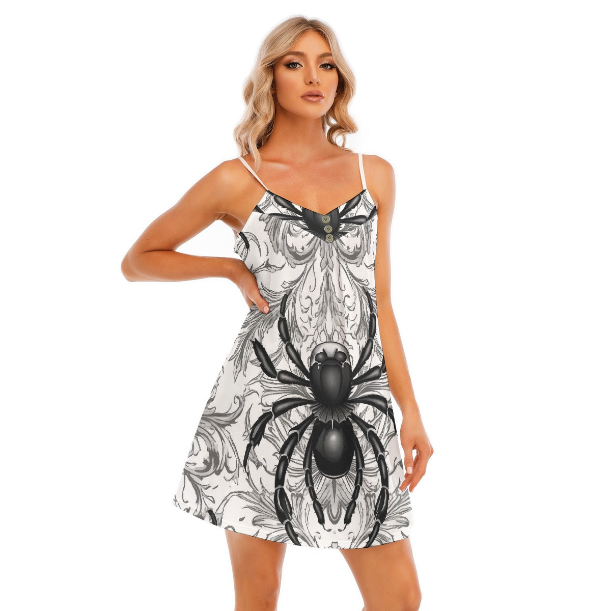 All-Over Print Women's V-neck Cami Dress