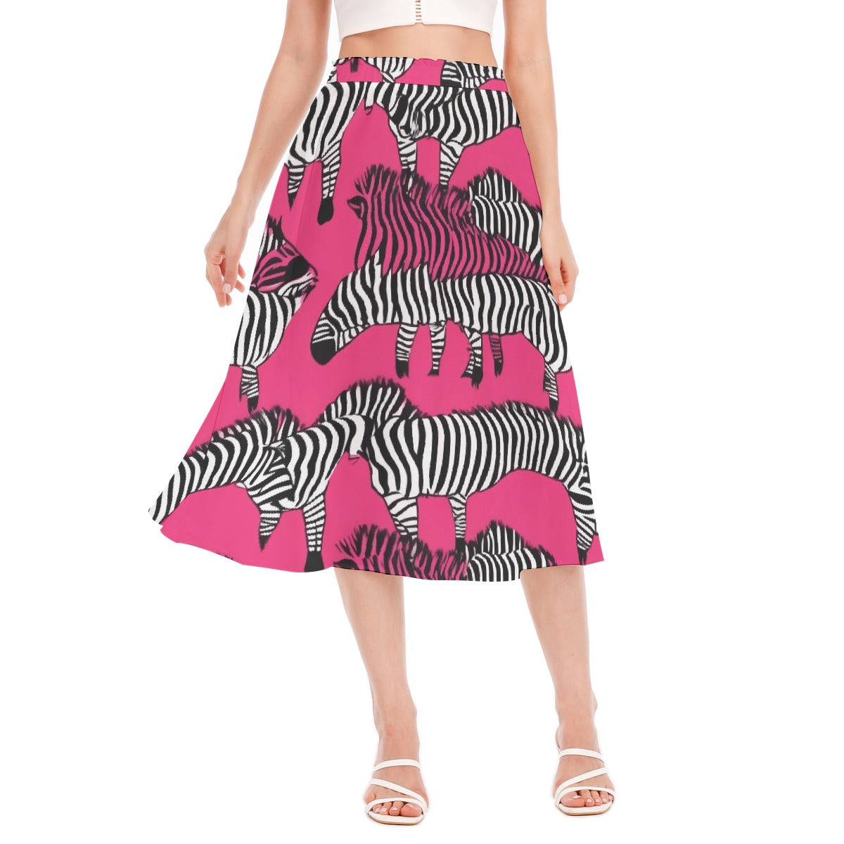 All-Over Print Women's Long Section Chiffon Skirt