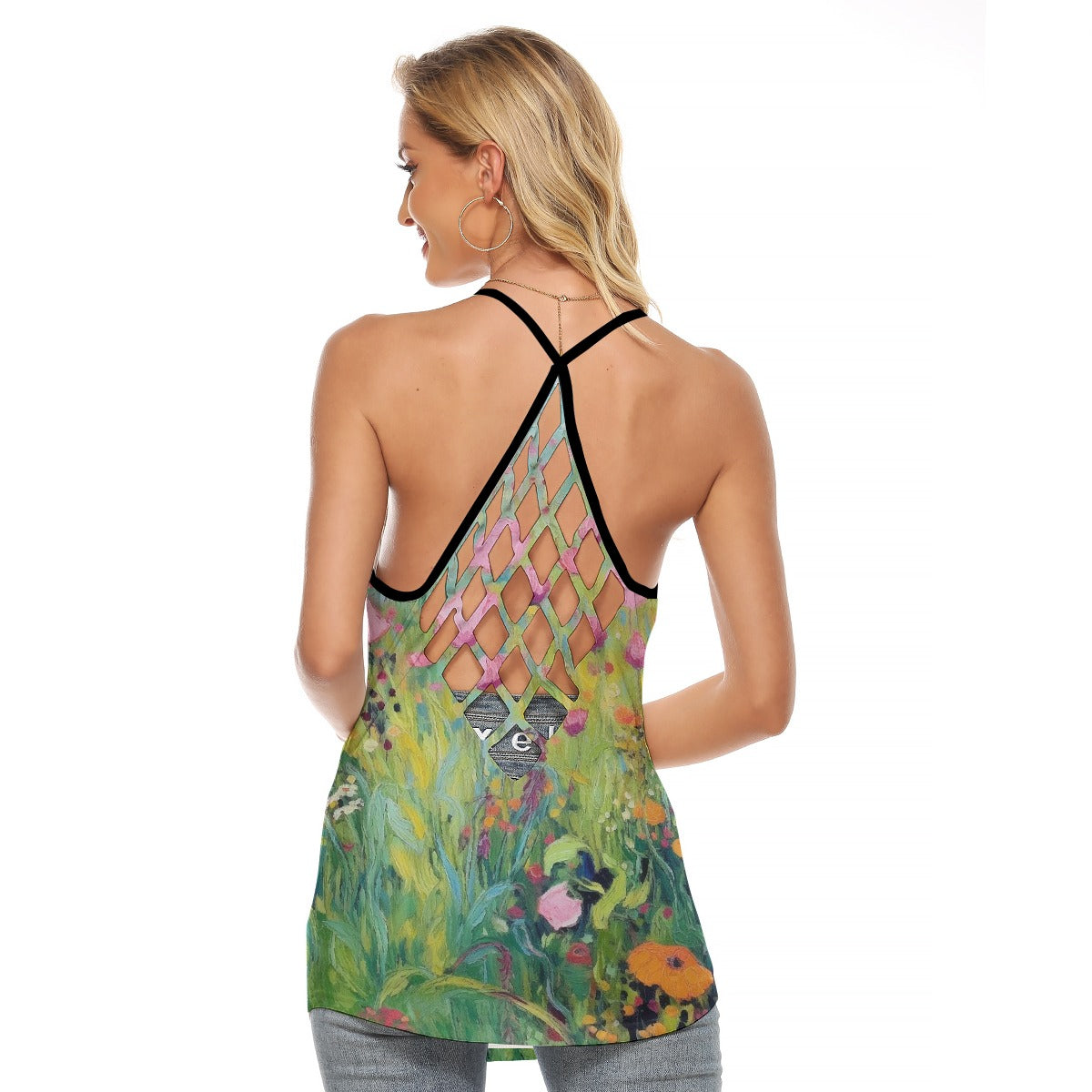All-Over Print Women's Criss-Cross Open Back Tank Top