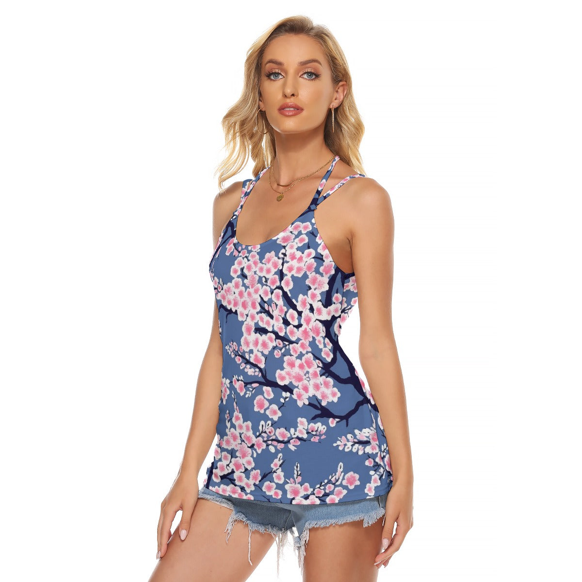 All-Over Print Women's Halter Top With Backless