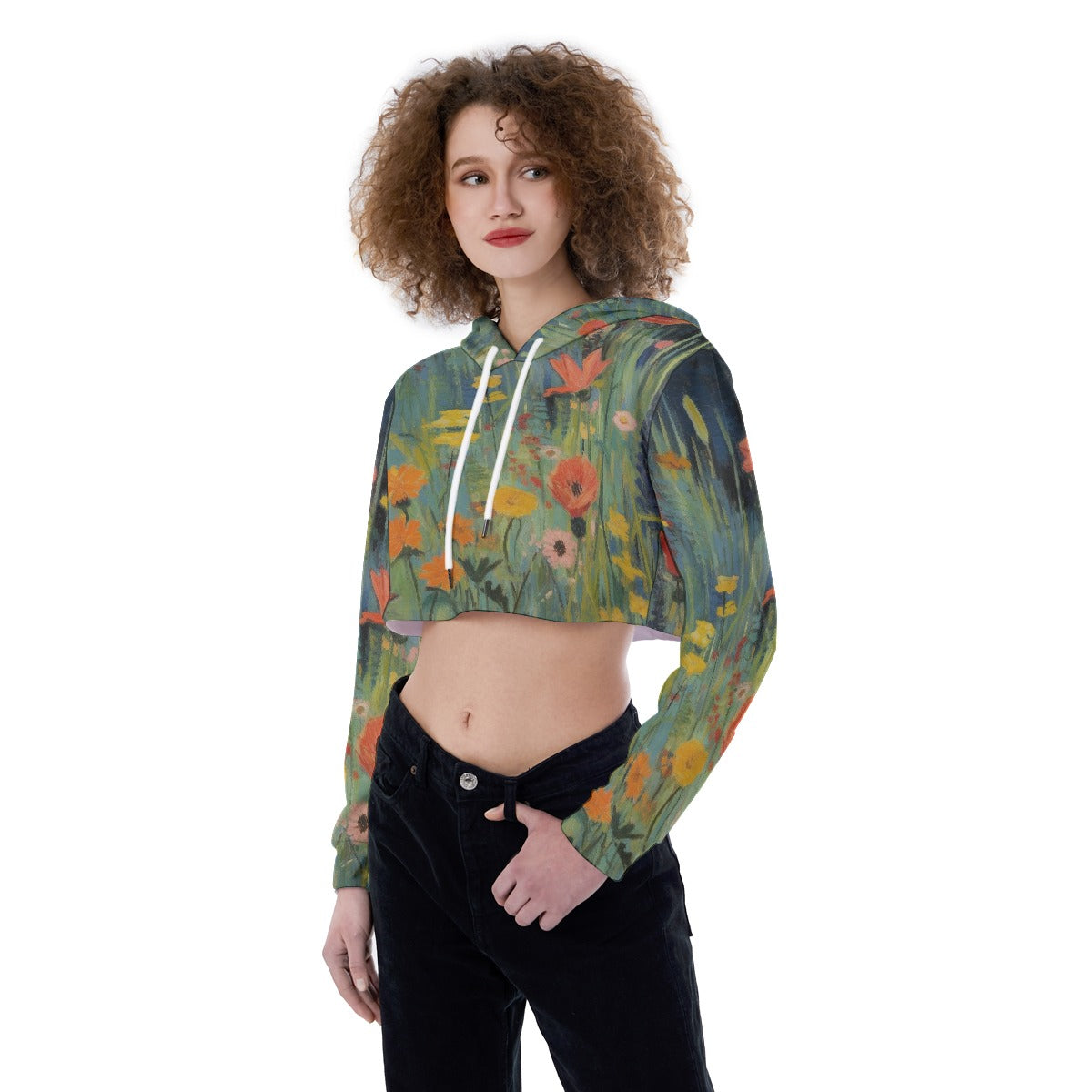 All-Over Print Women's Crop Top Hoodie