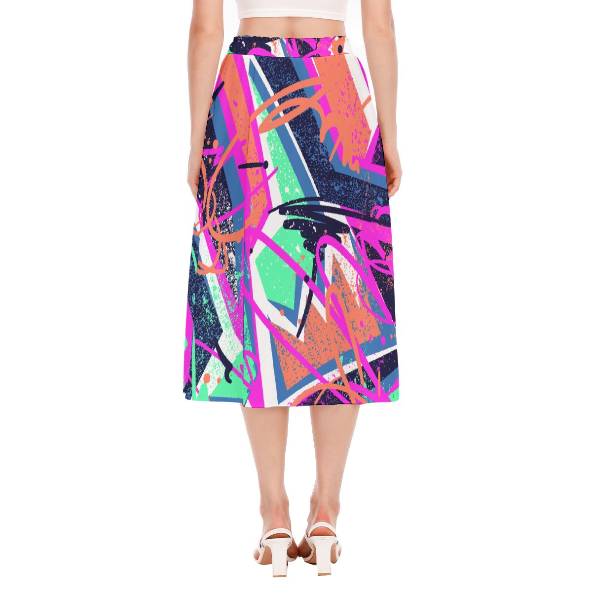 All-Over Print Women's Long Section Chiffon Skirt