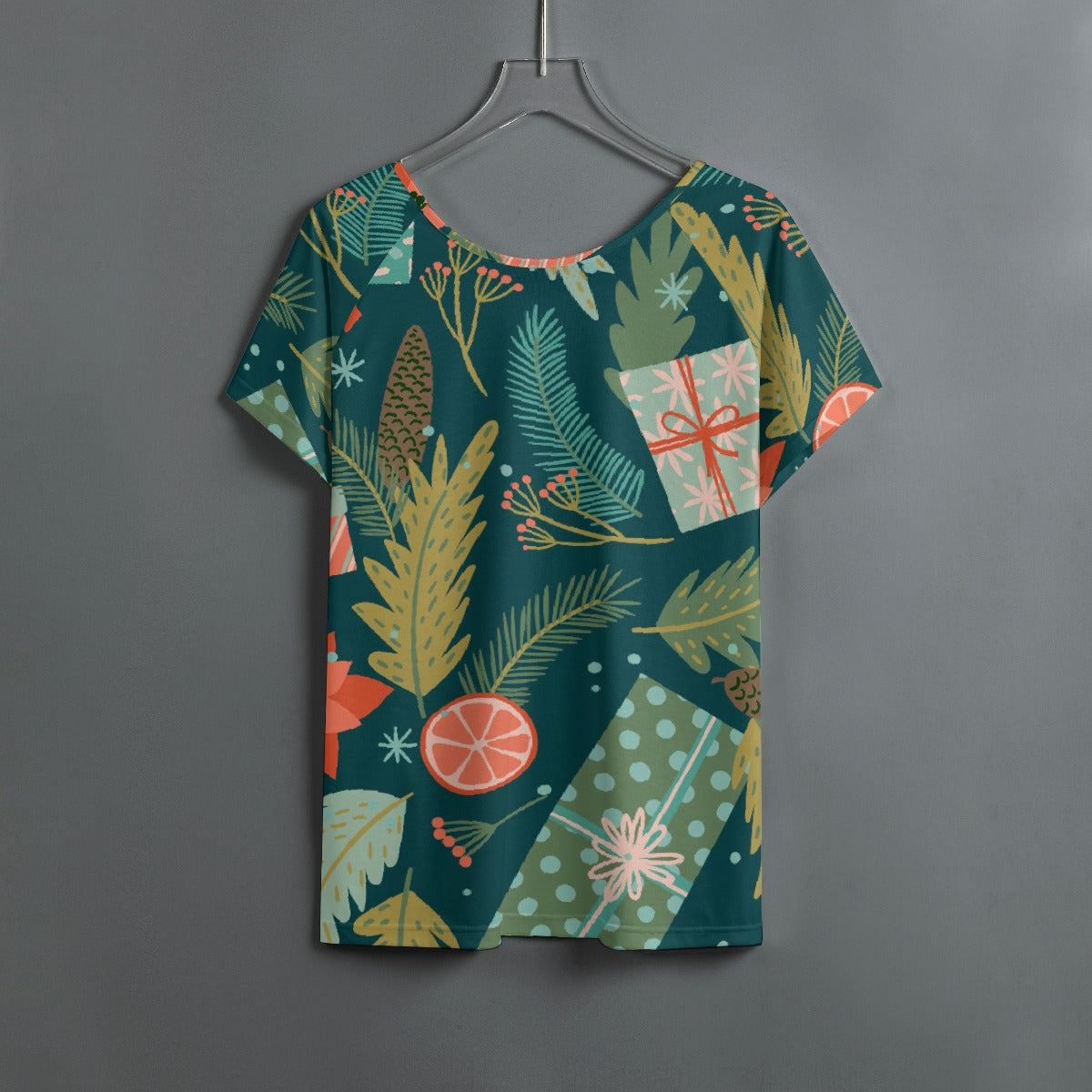 All-Over Print Women's Round Neck T-shirt With Raglan Sleeve