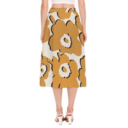 All-Over Print Women's Long Section Chiffon Skirt