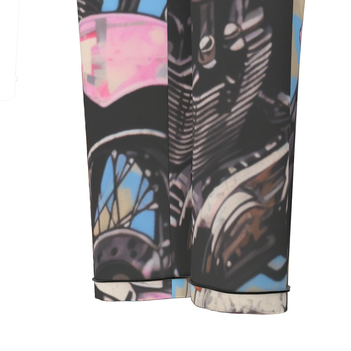 All-Over Print Women's Long Sleeve Pajama Set With Black Contrast Piping