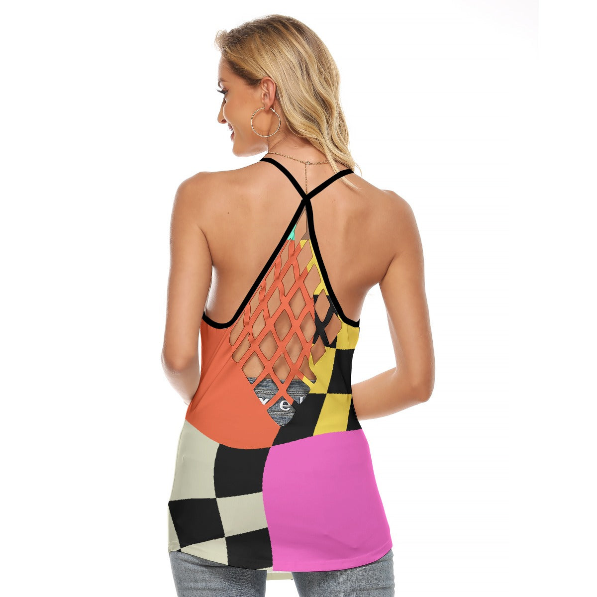 All-Over Print Women's Criss-Cross Open Back Tank Top