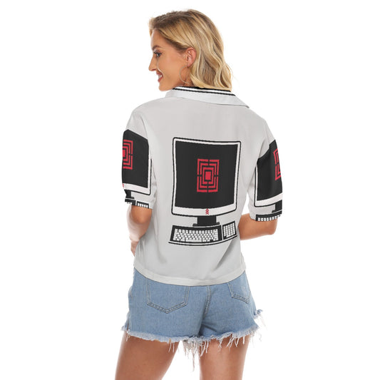 All-Over Print Women's V-neck Shirts