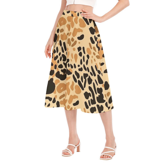 All-Over Print Women's Long Section Chiffon Skirt