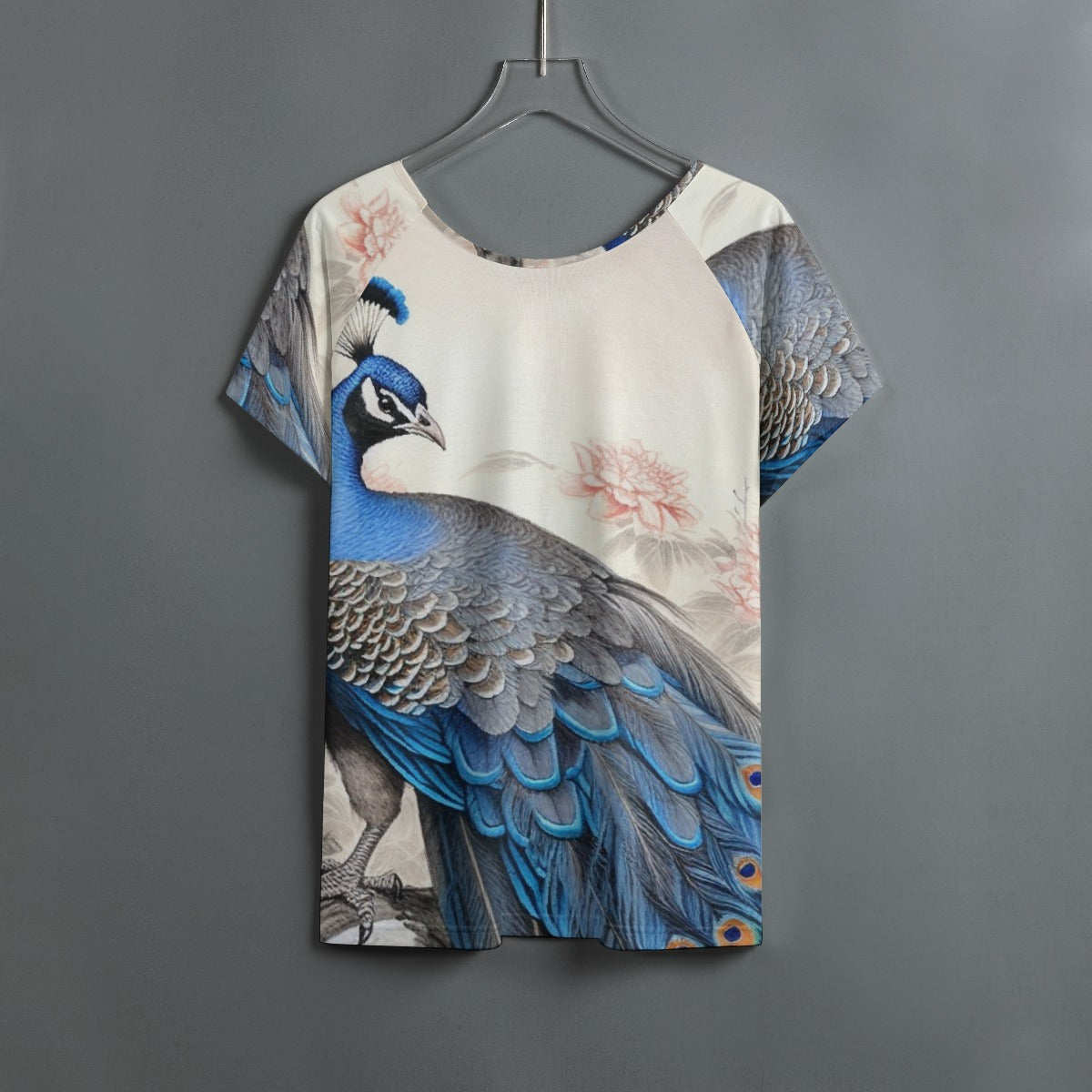 All-Over Print Women's Round Neck T-shirt With Raglan Sleeve
