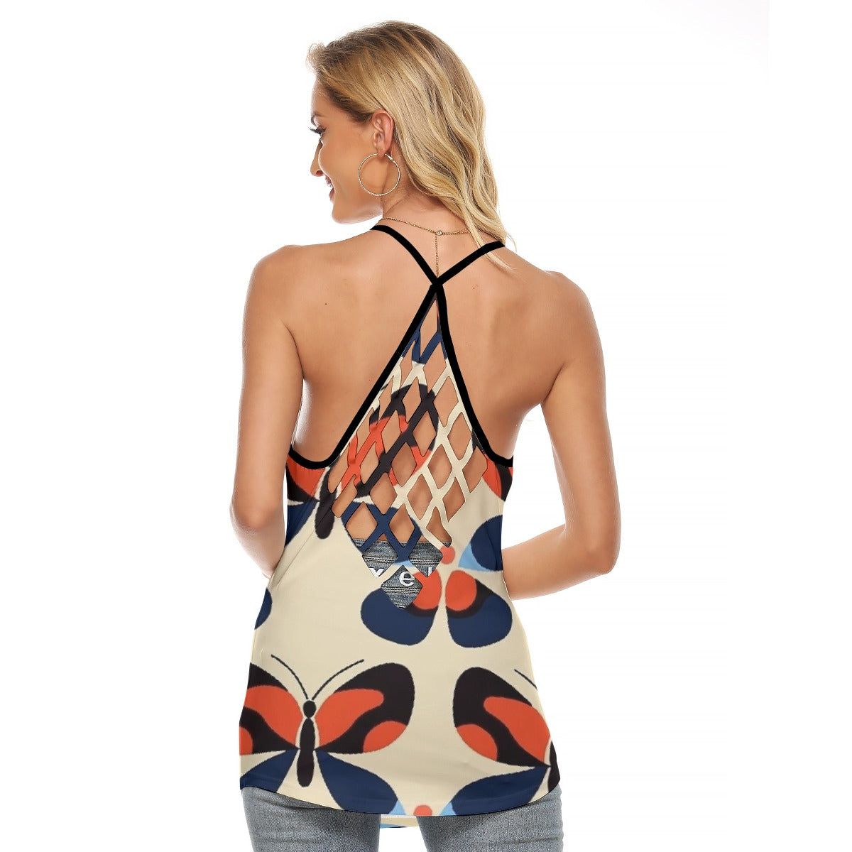 All-Over Print Women's Criss-Cross Open Back Tank Top