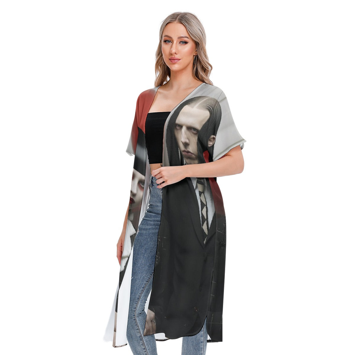 All-Over Print Women's Short Sleeve Cardigan