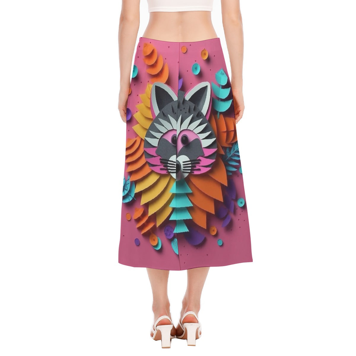 All-Over Print Women's High Slit Long Skirt