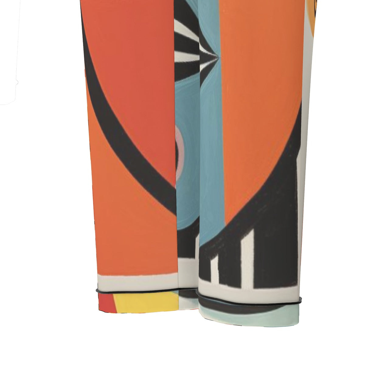 All-Over Print Women's Long Sleeve Pajama Set With Black Contrast Piping