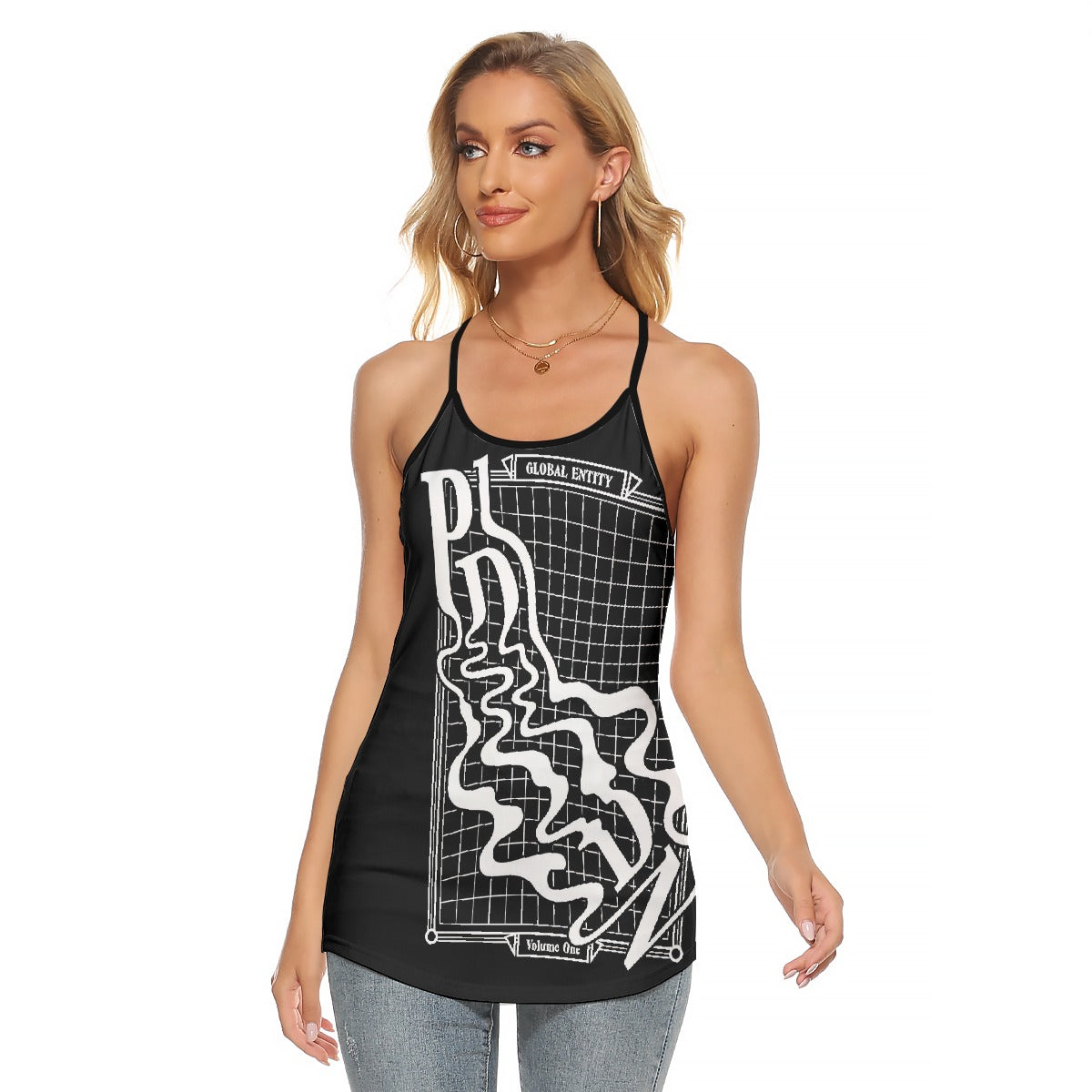 All-Over Print Women's Criss-Cross Open Back Tank Top