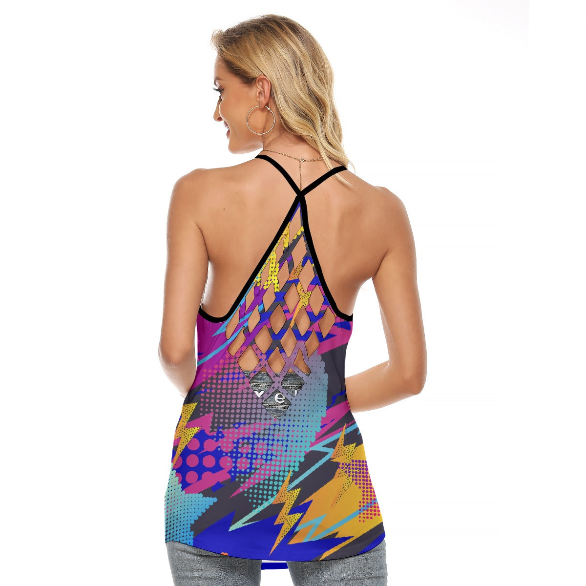 All-Over Print Women's Criss-Cross Open Back Tank Top