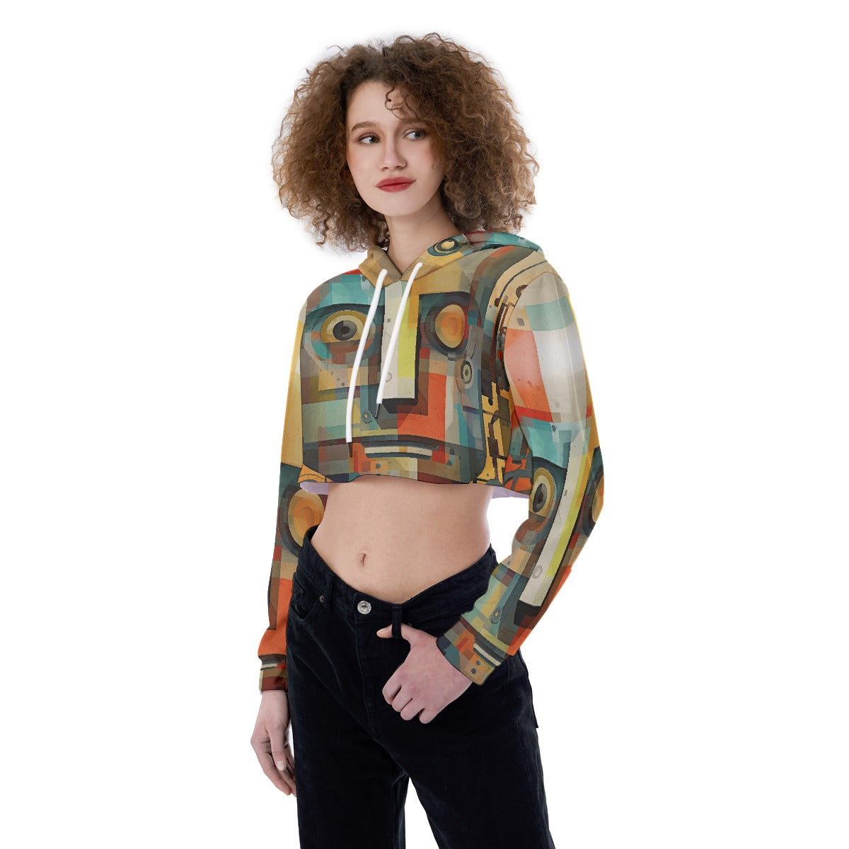 All-Over Print Women's Crop Top Hoodie