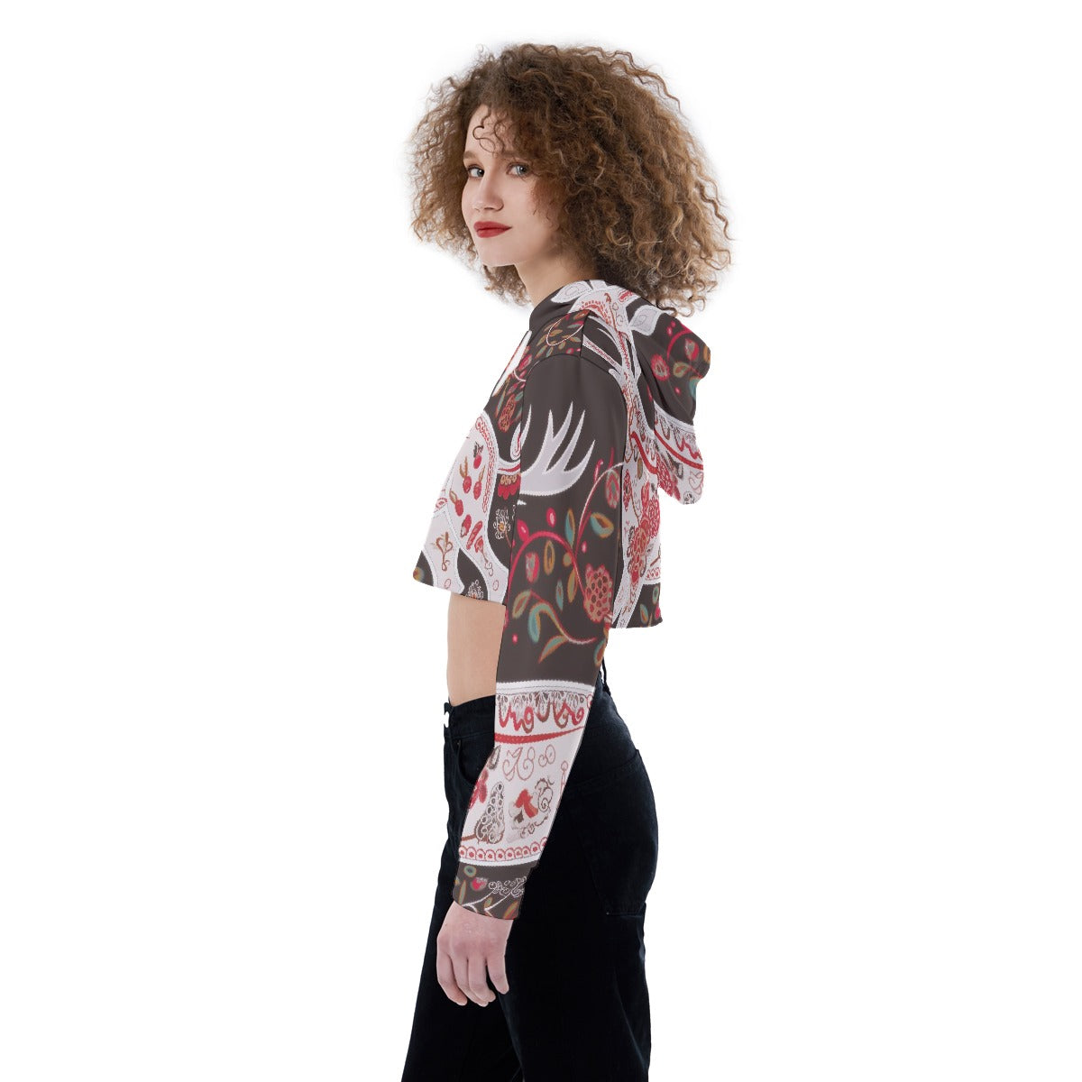 All-Over Print Women's Crop Top Hoodie