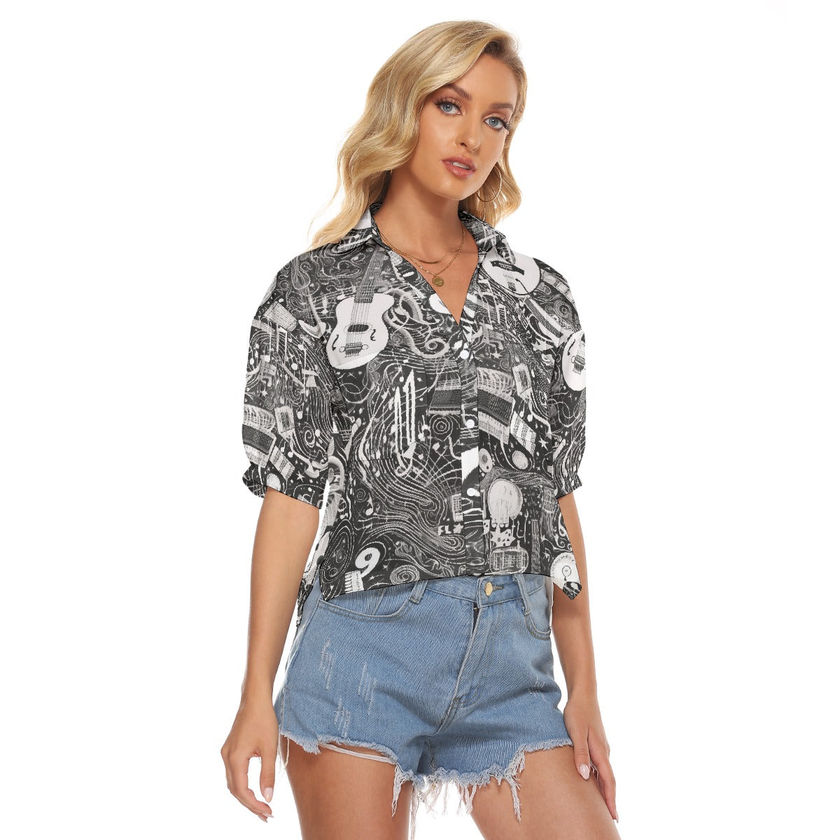 All-Over Print Women's V-neck Shirts