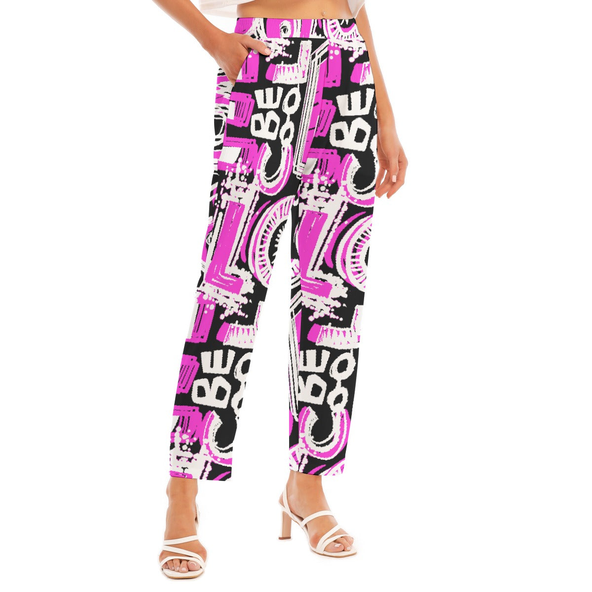 All-Over Print Women's Loose Straight-leg Pants