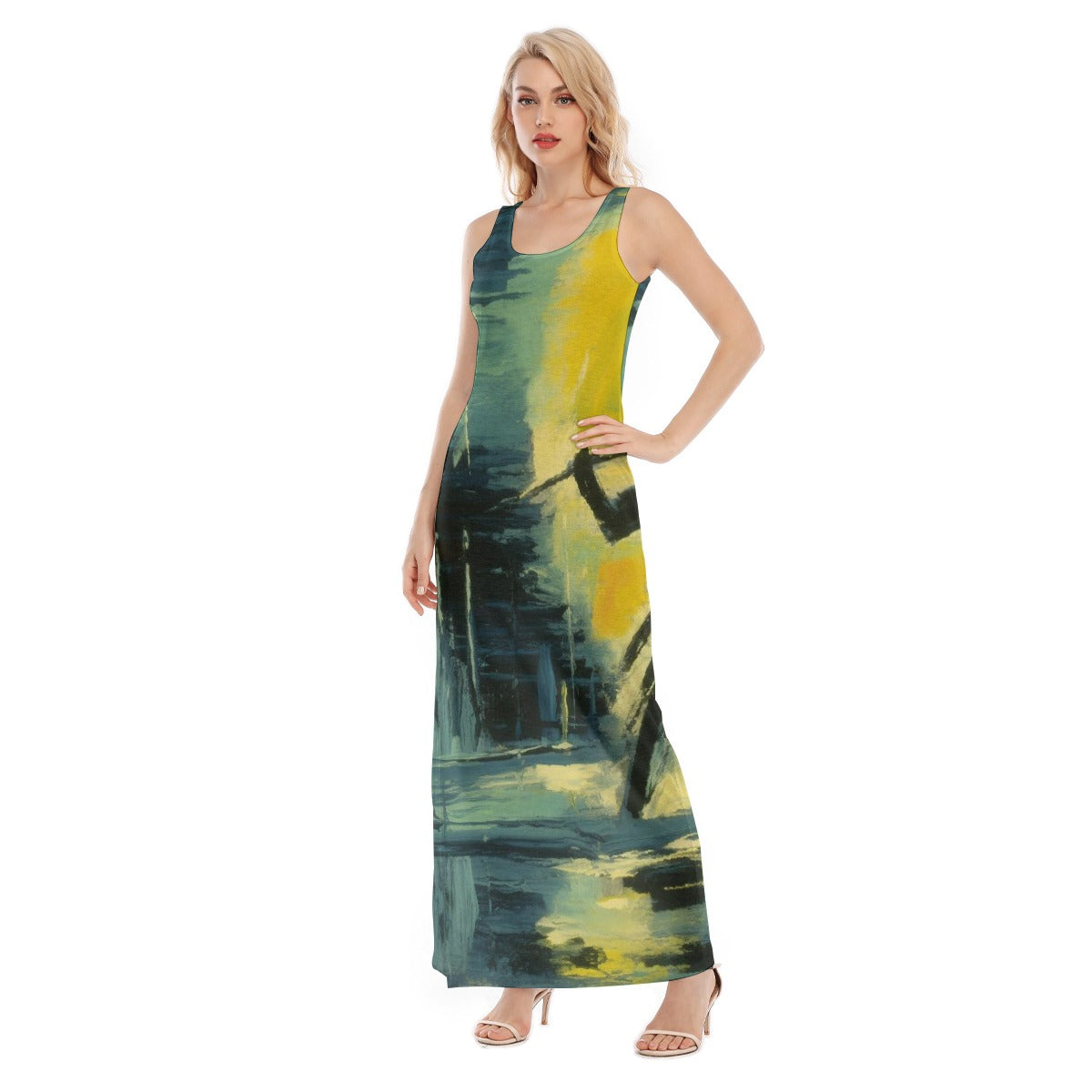 All-Over Print Women's Vest Dress | Length To Ankle