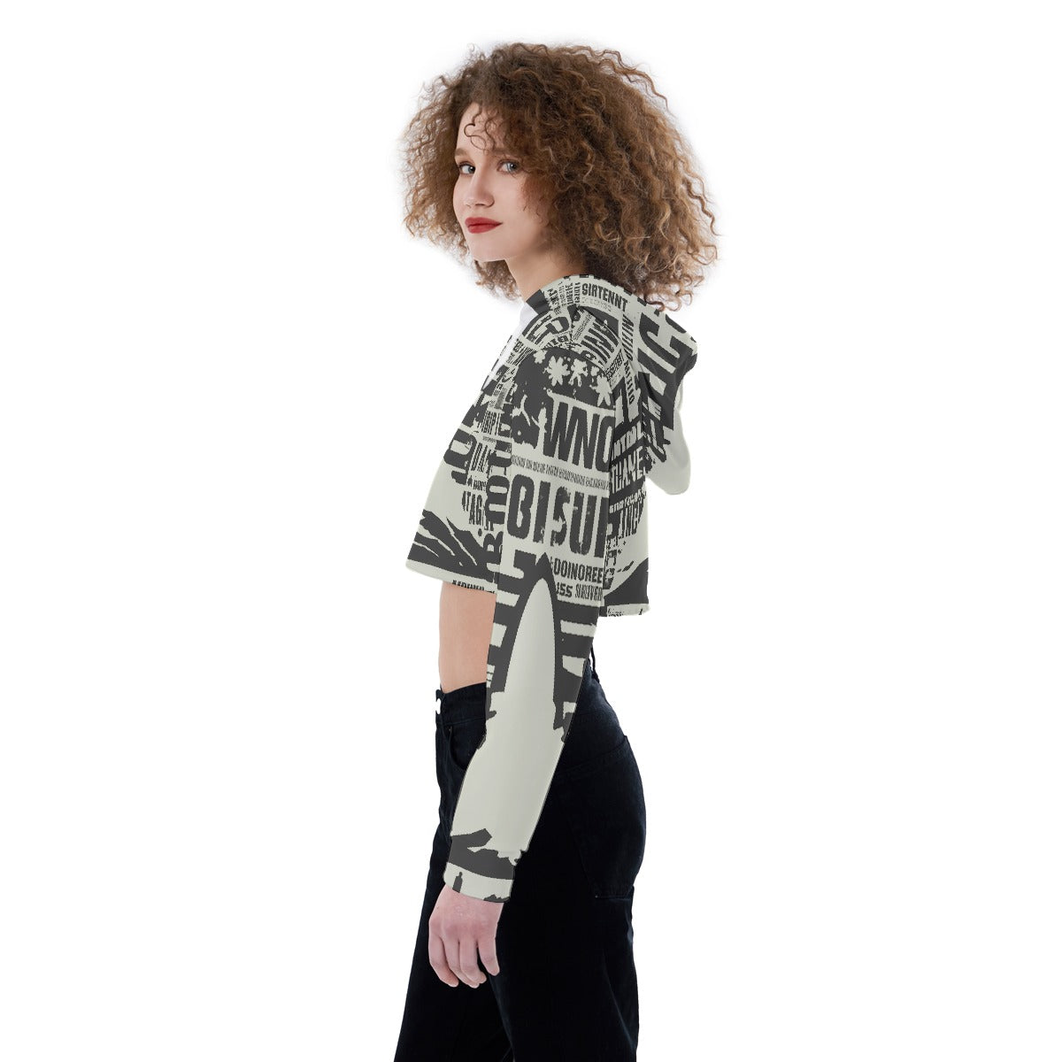 All-Over Print Women's Crop Top Hoodie