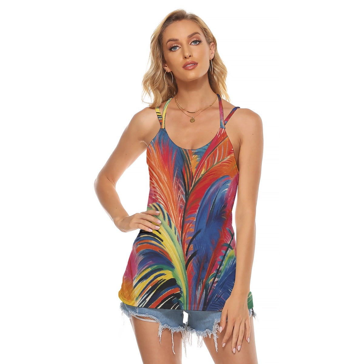 All-Over Print Women's Halter Top With Backless