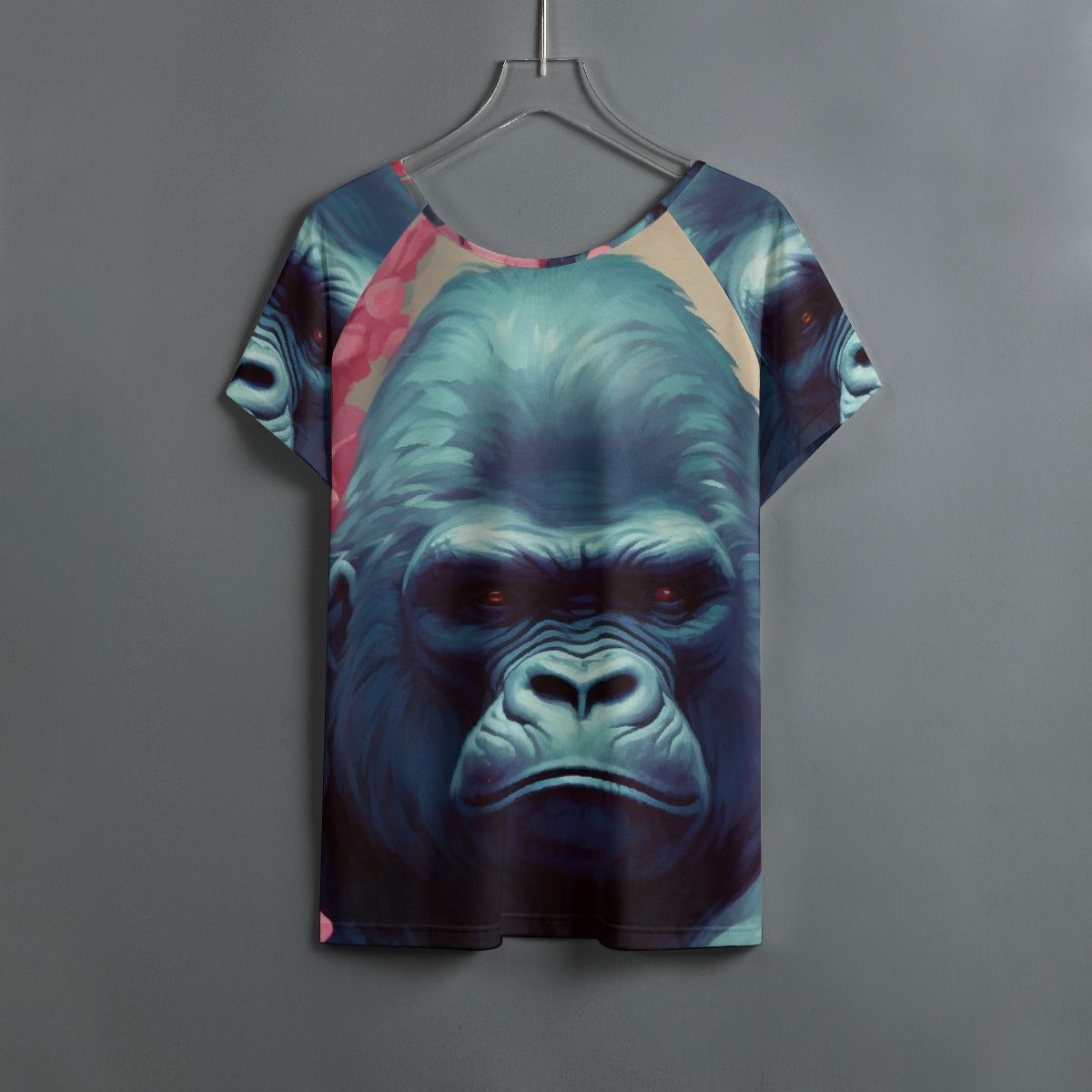 All-Over Print Women's Round Neck T-shirt With Raglan Sleeve