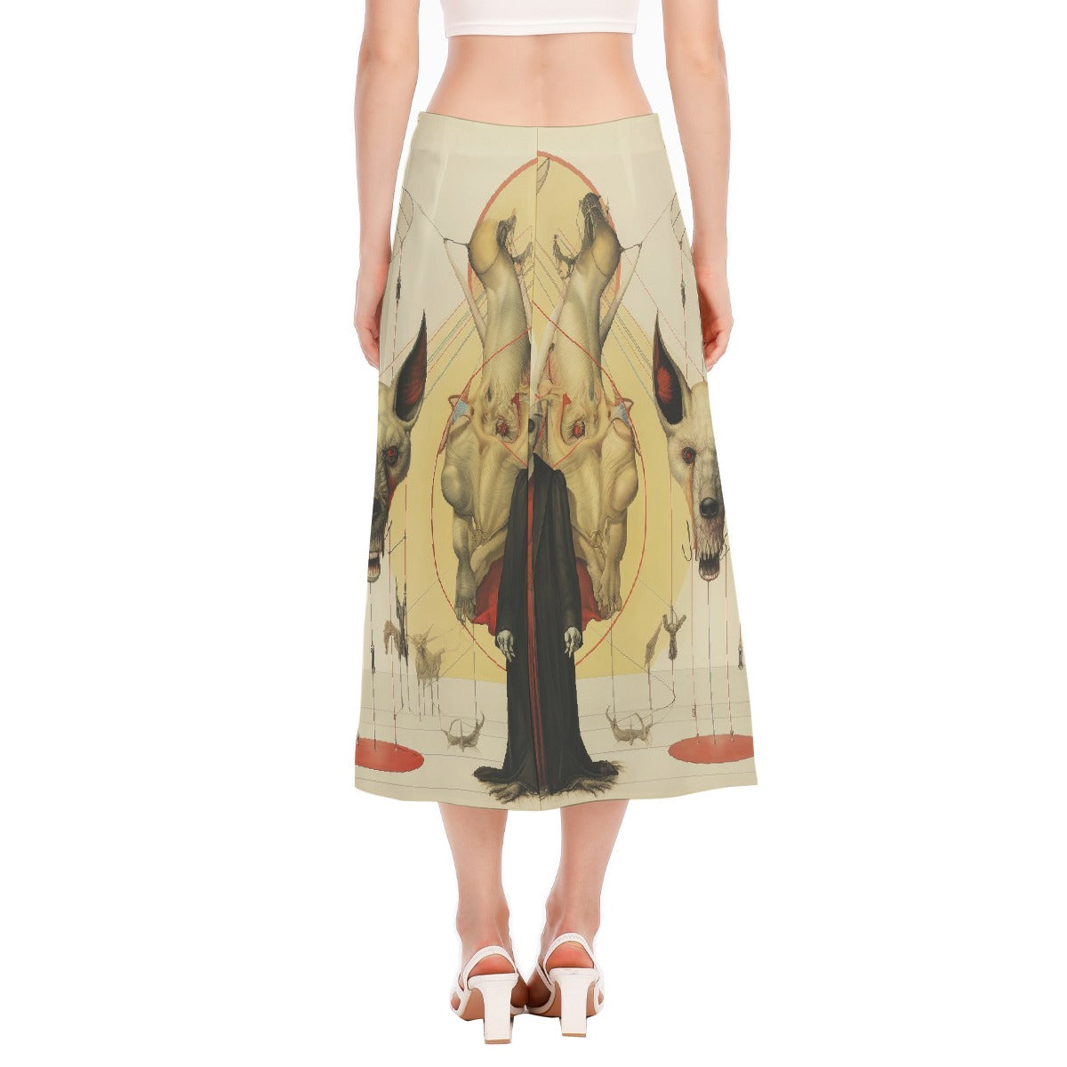 All-Over Print Women's High Slit Long Skirt