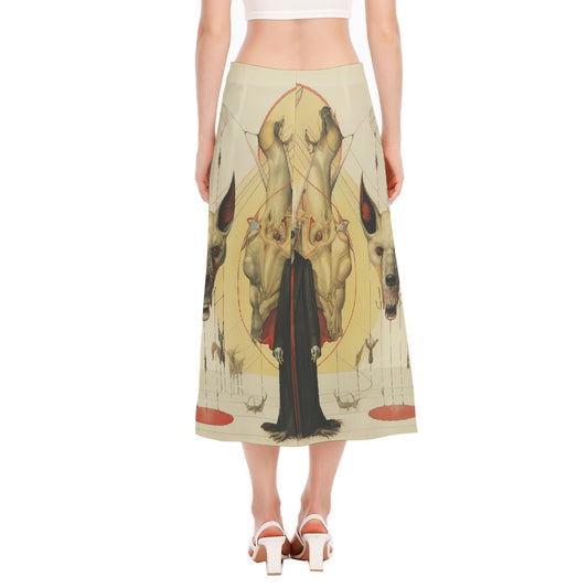 All-Over Print Women's High Slit Long Skirt