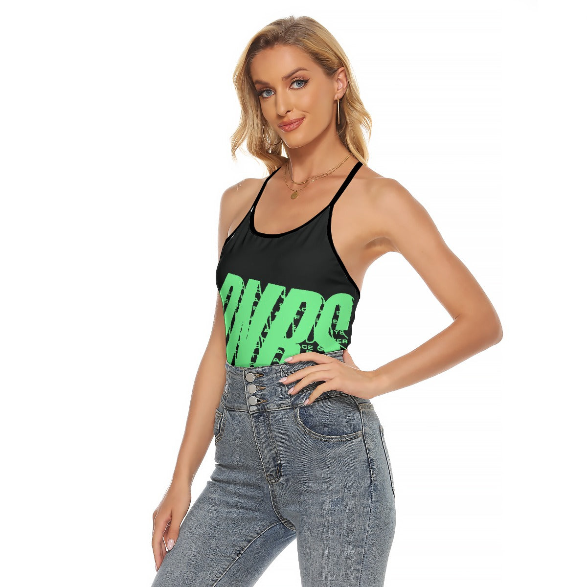 All-Over Print Women's Criss-Cross Open Back Tank Top