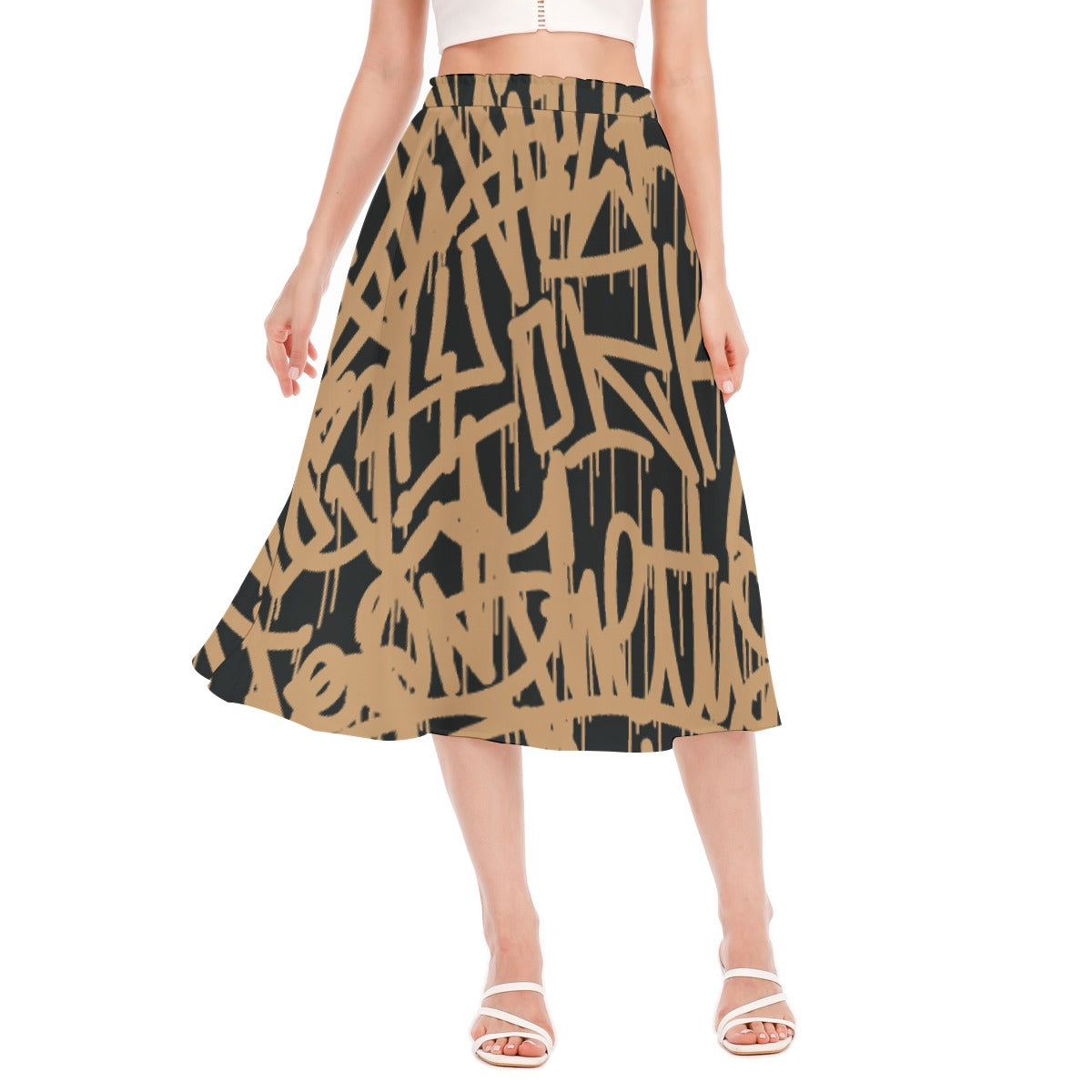 All-Over Print Women's Long Section Chiffon Skirt