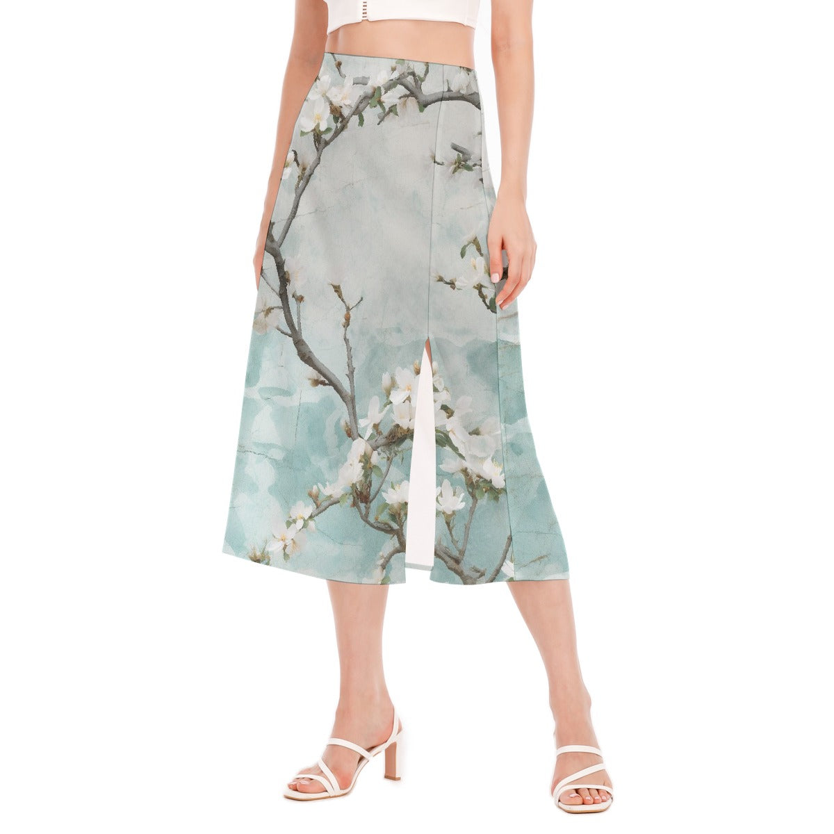 All-Over Print Women's High Slit Long Skirt